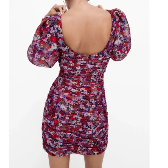 ZARA Multicolor Floral Mini Dress - Picture 6 of 16